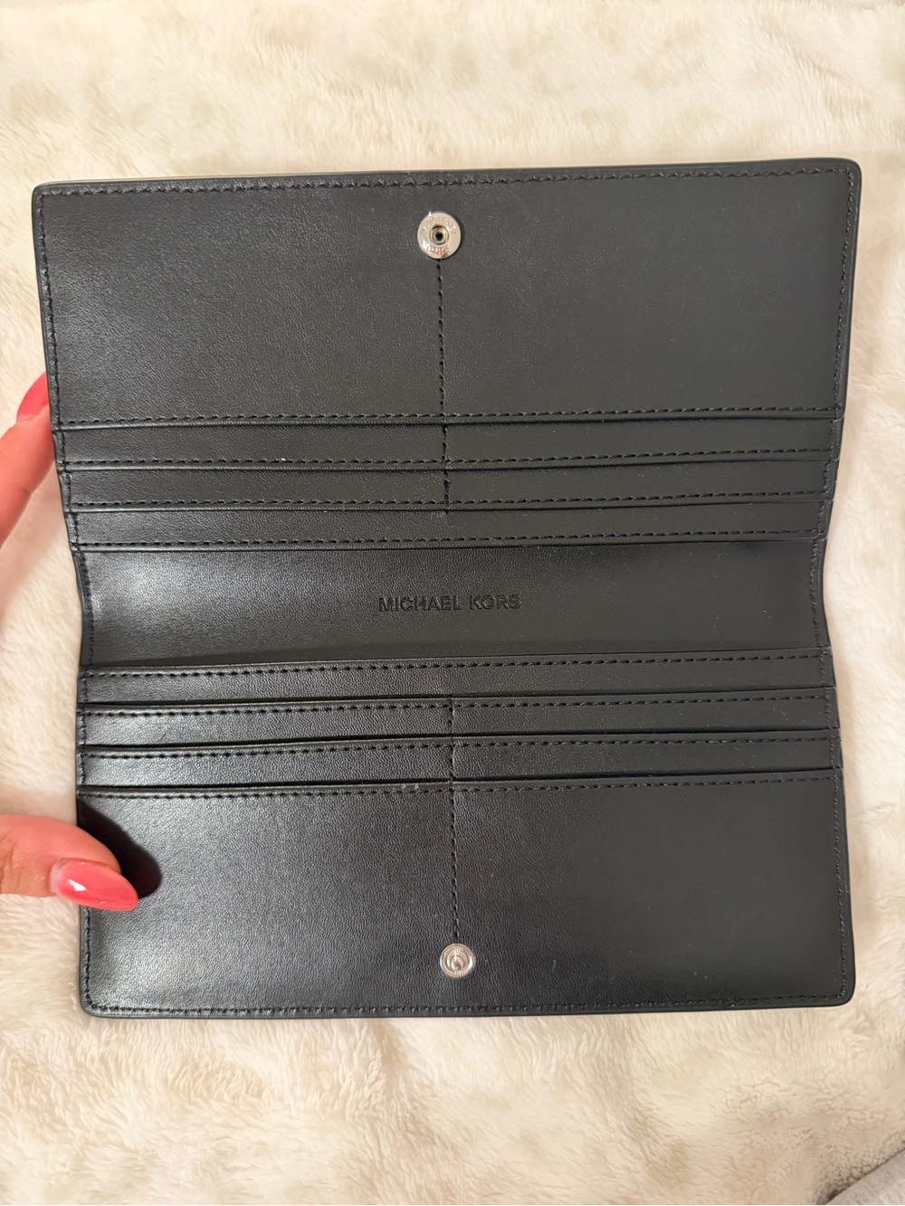 Michael Kors Black Pebbled Leather Continental Wallet — New Without Tags - Picture 6 of 8